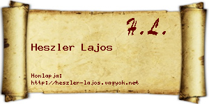 Heszler Lajos névjegykártya
